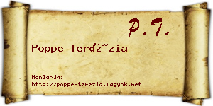 Poppe Terézia névjegykártya