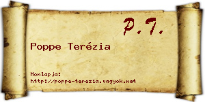 Poppe Terézia névjegykártya